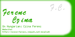 ferenc czina business card